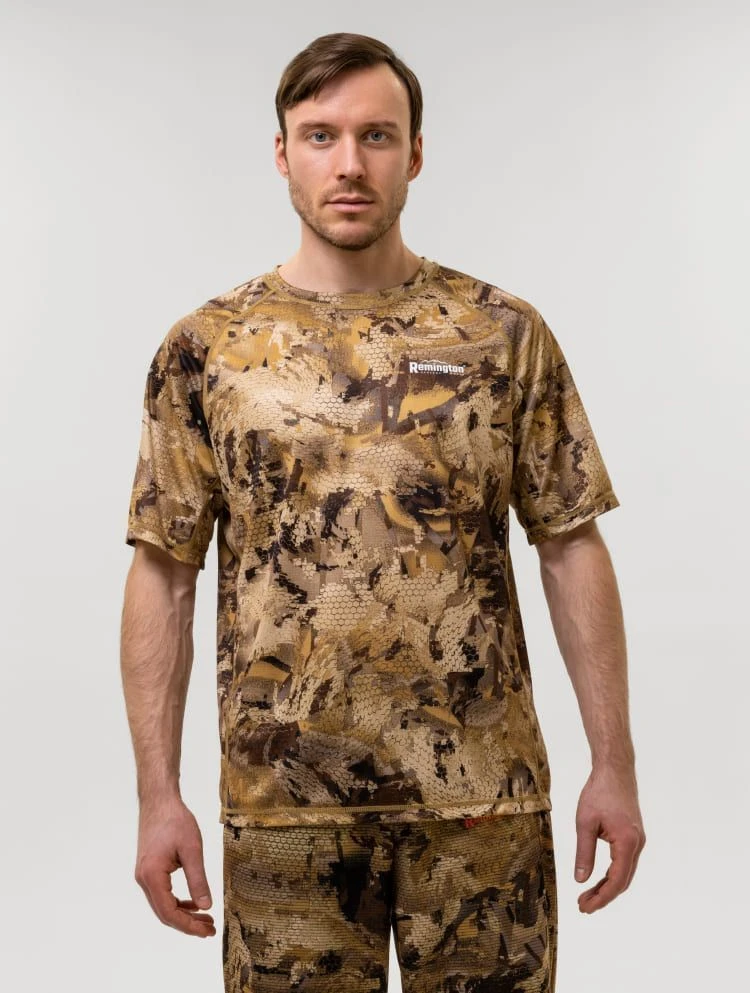 Футболка Remington Moisture Removal Yellow Waterfowl Honeycombs — влагоотводящая, UPF50+
