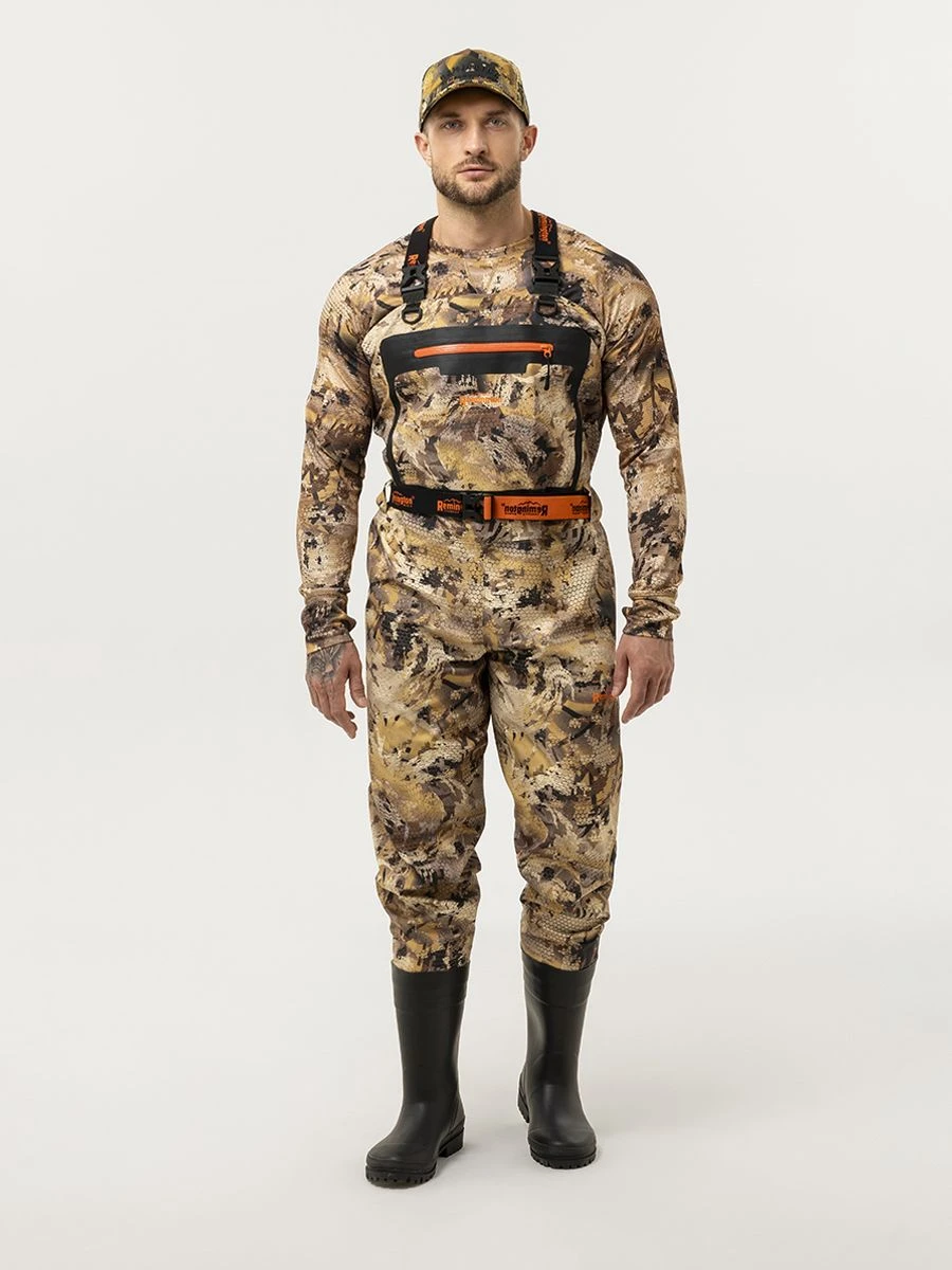 Вейдерсы Remington Rainstorm Yellow Waterfowl с сапогами — мембрана 20000 мм, для охоты и рыбалки Remington Rainstorm with boots Yellow Waterfowl Honeycombs