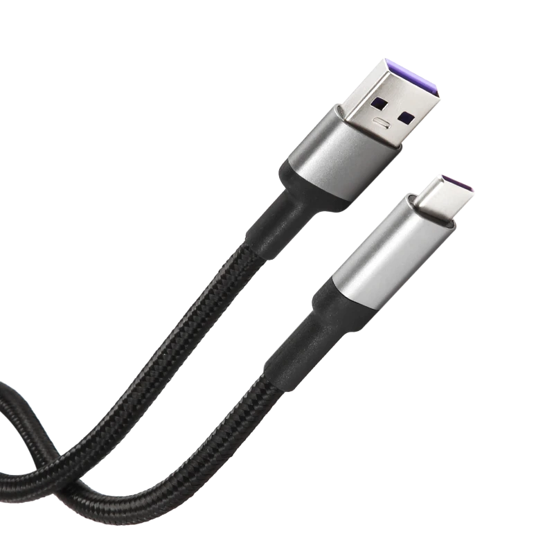 Дата-кабель Usams USB - Type-C, 6А, нейлон (черный)