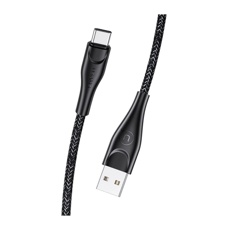 Дата-кабель Usams SJ398 USB - Type-C (3 м) нейлоновая оплетка (черный)