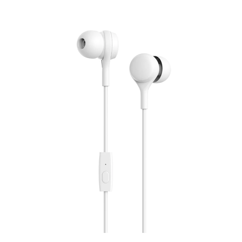 Наушники Olmio "Budz" 3,5mm, с микрофоном белые