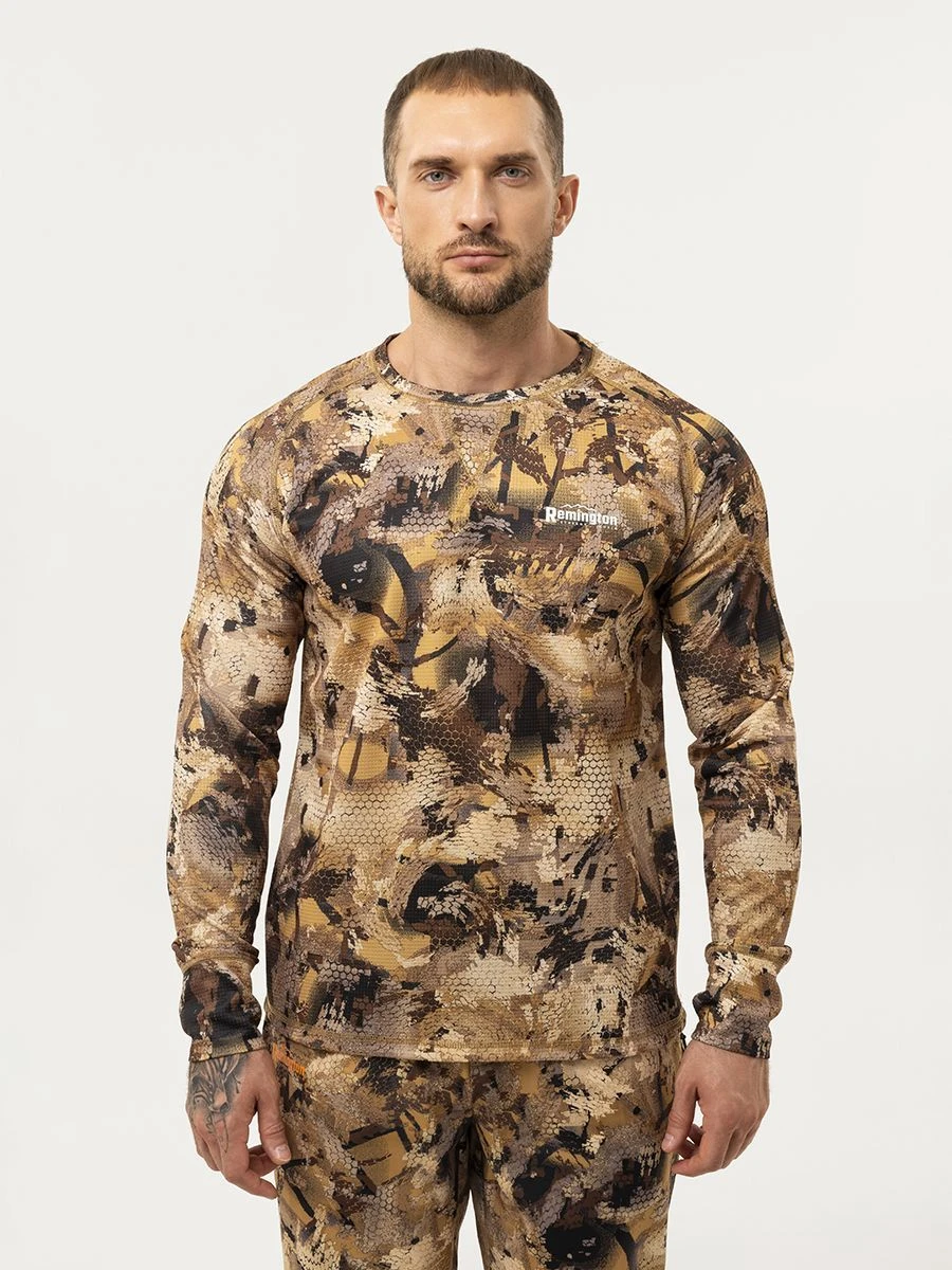 Лонгслив Remington Yellow Waterfowl Honeycombs — влагоотводящий слой для охоты Remington Blend Shirt Yellow Waterfowl Honeycombs